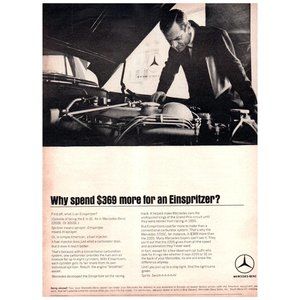 1964 Mercedes Benz Einspritzer Fuel Injector Racing Grand Prix Vintage Print Ad